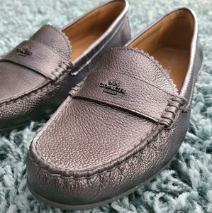 Coach Loafers (Silver/Taupe/Metallic)